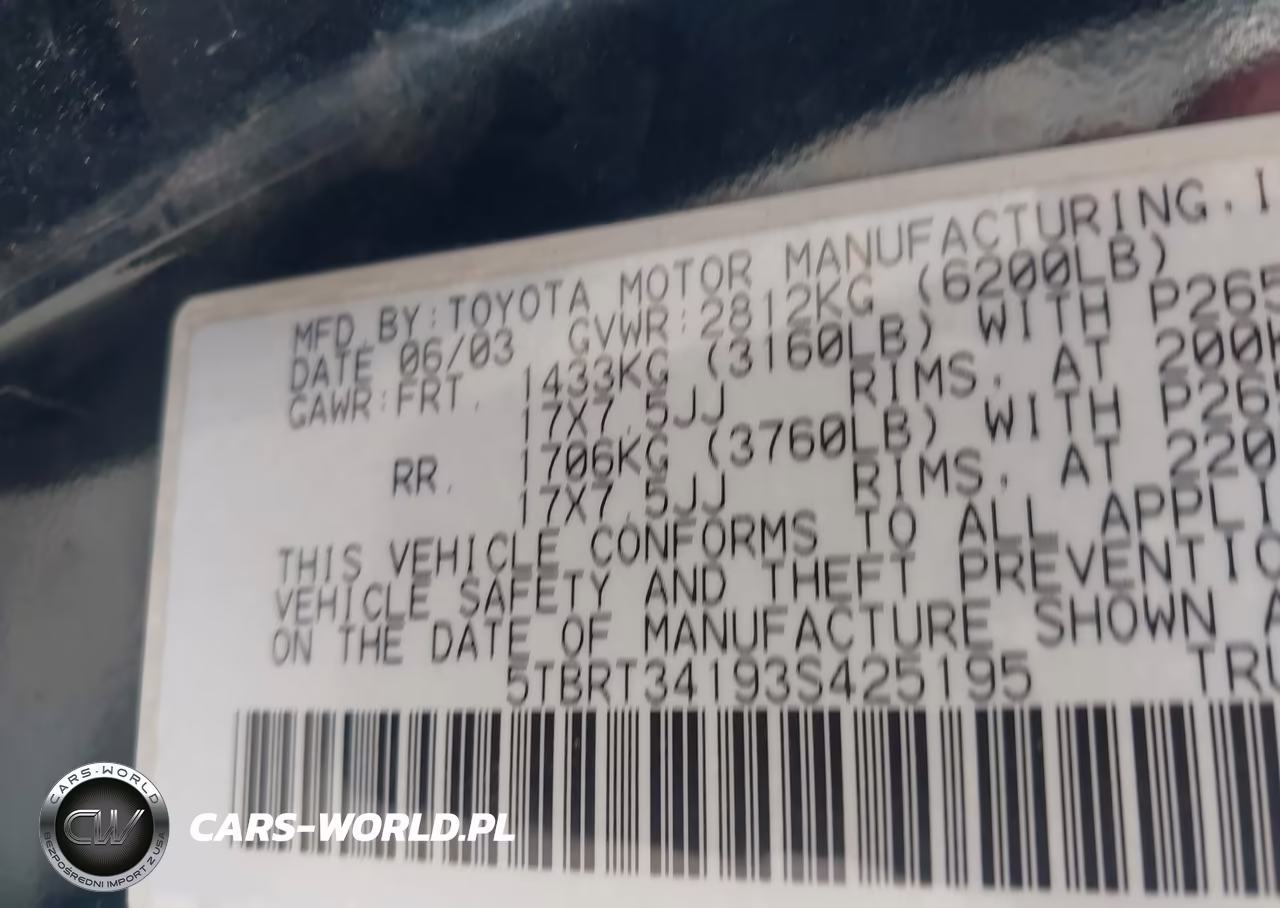 2003 Toyota Tundra Access Cab Sr5 VIN:5TBRT34193S425195 - 9