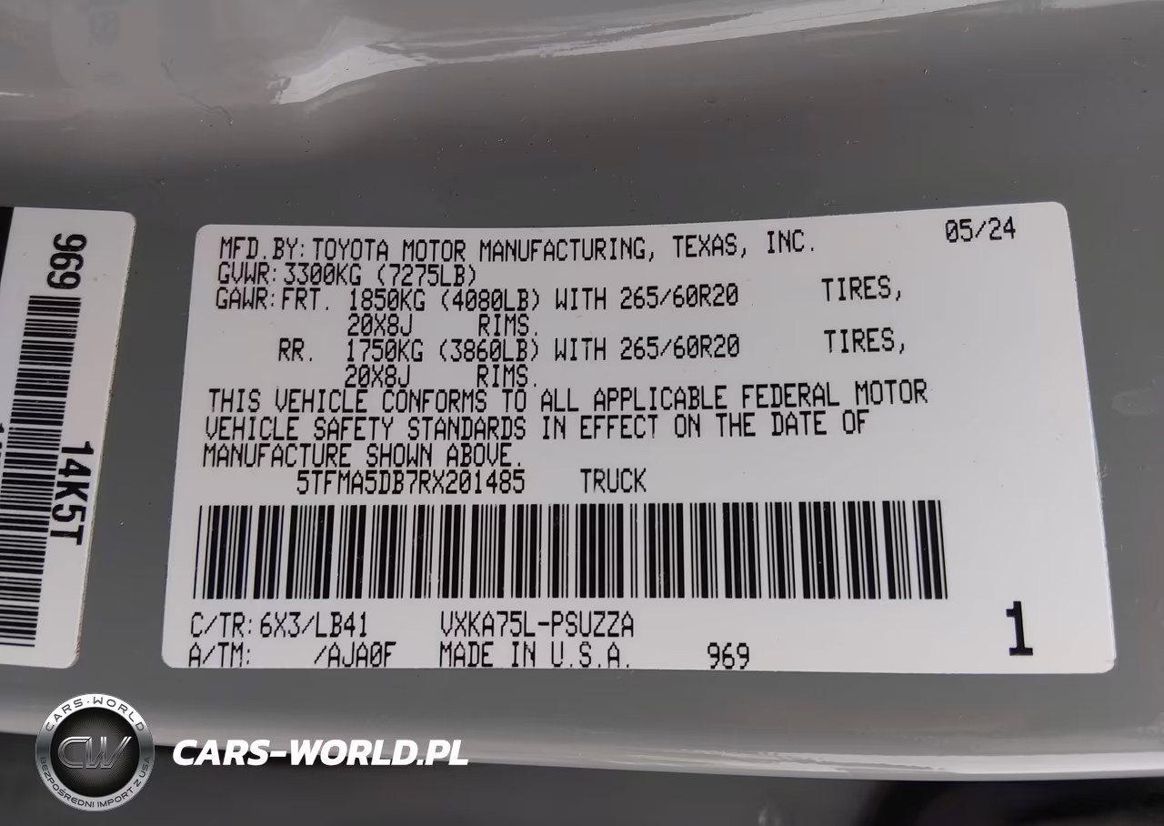 2024 Toyota Tundra 1794 Edition VIN:5TFMA5DB7RX201485 - 9