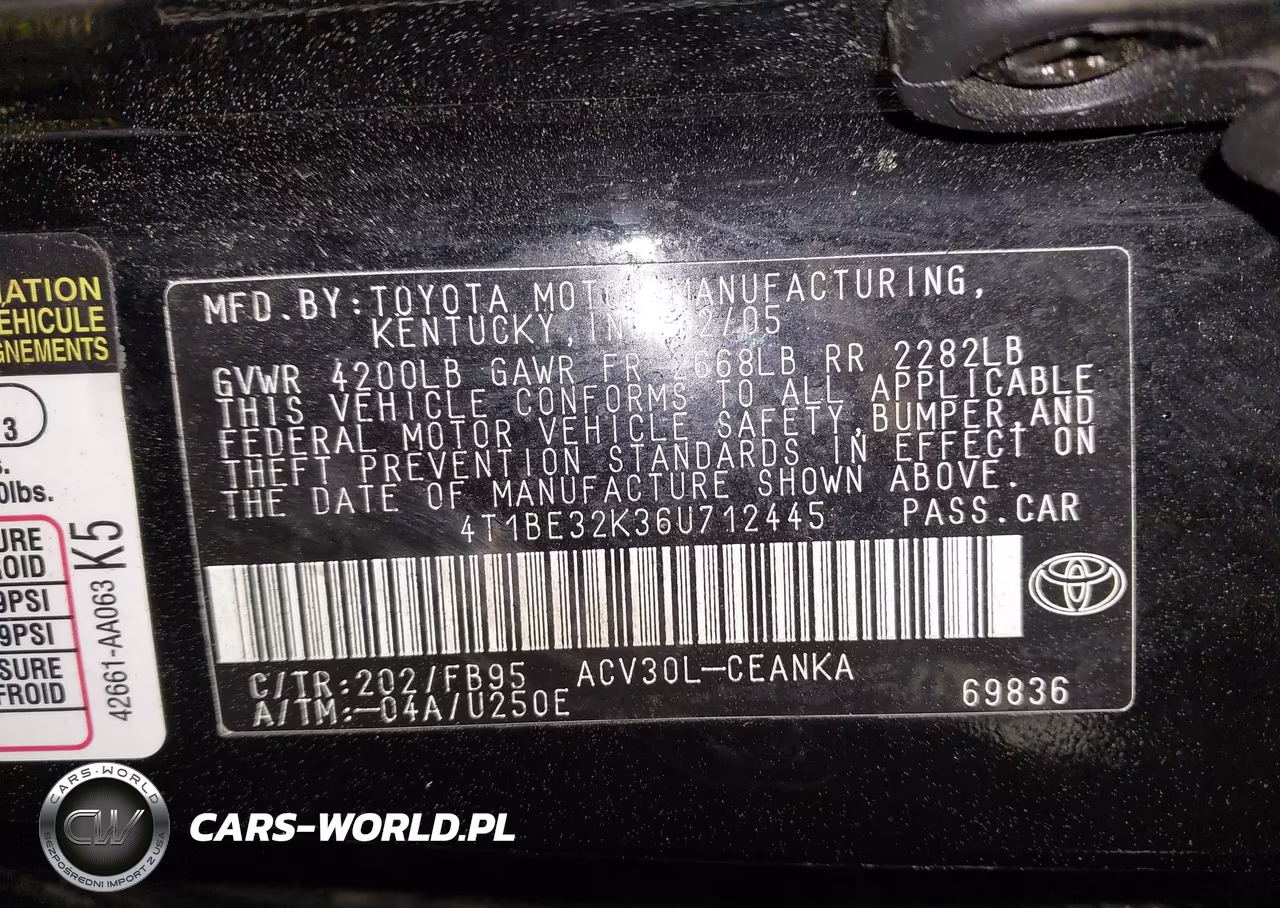 2006 Toyota Camry Std VIN:4T1BE32K36U712445 - 9