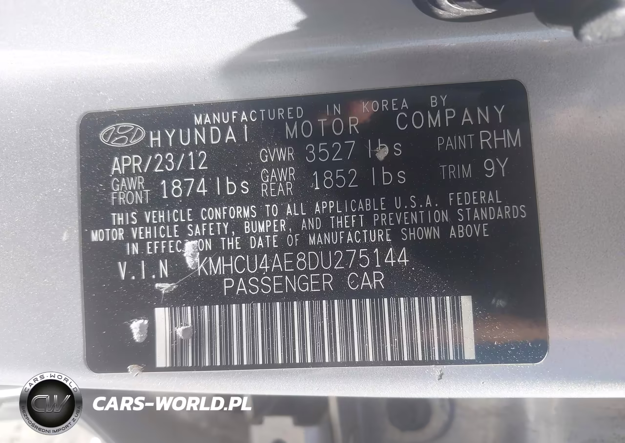 2013 Hyundai Accent Gls VIN:KMHCU4AE8DU275144 - 9
