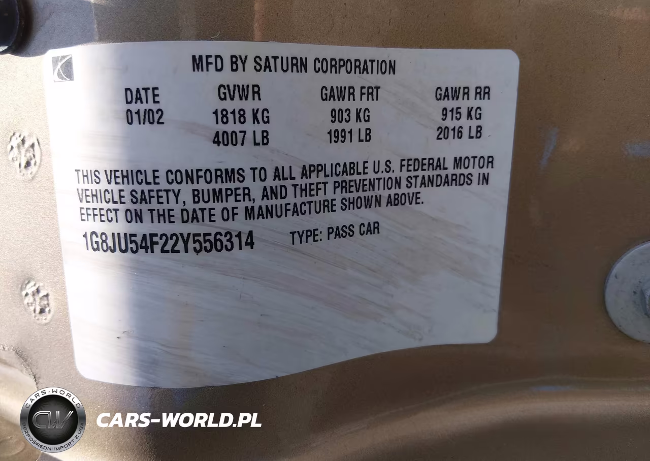 2002 Saturn L-Series L200 VIN:1G8JU54F22Y556314 - 9