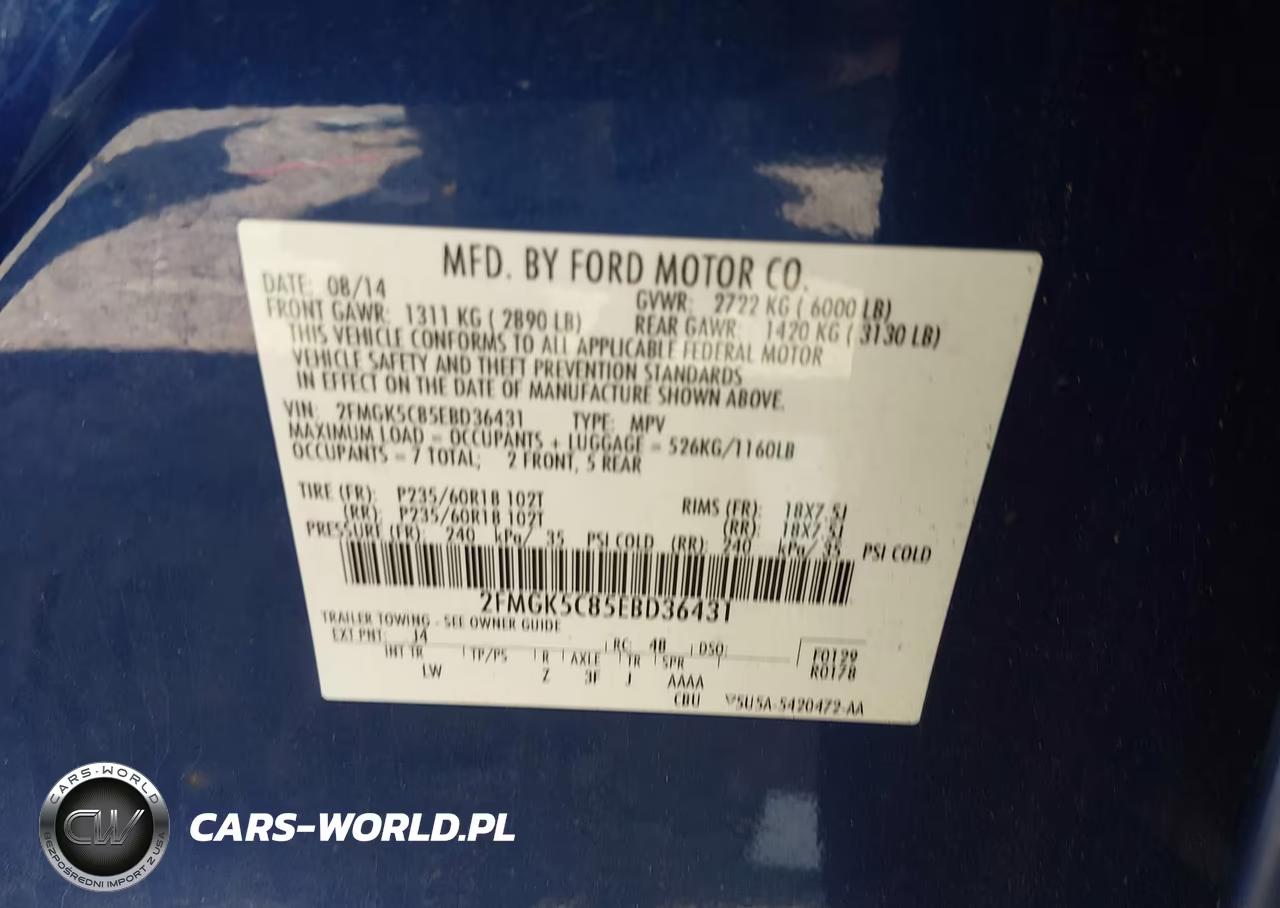 2014 Ford Flex Sel VIN:2FMGK5C85EBD36431 - 9