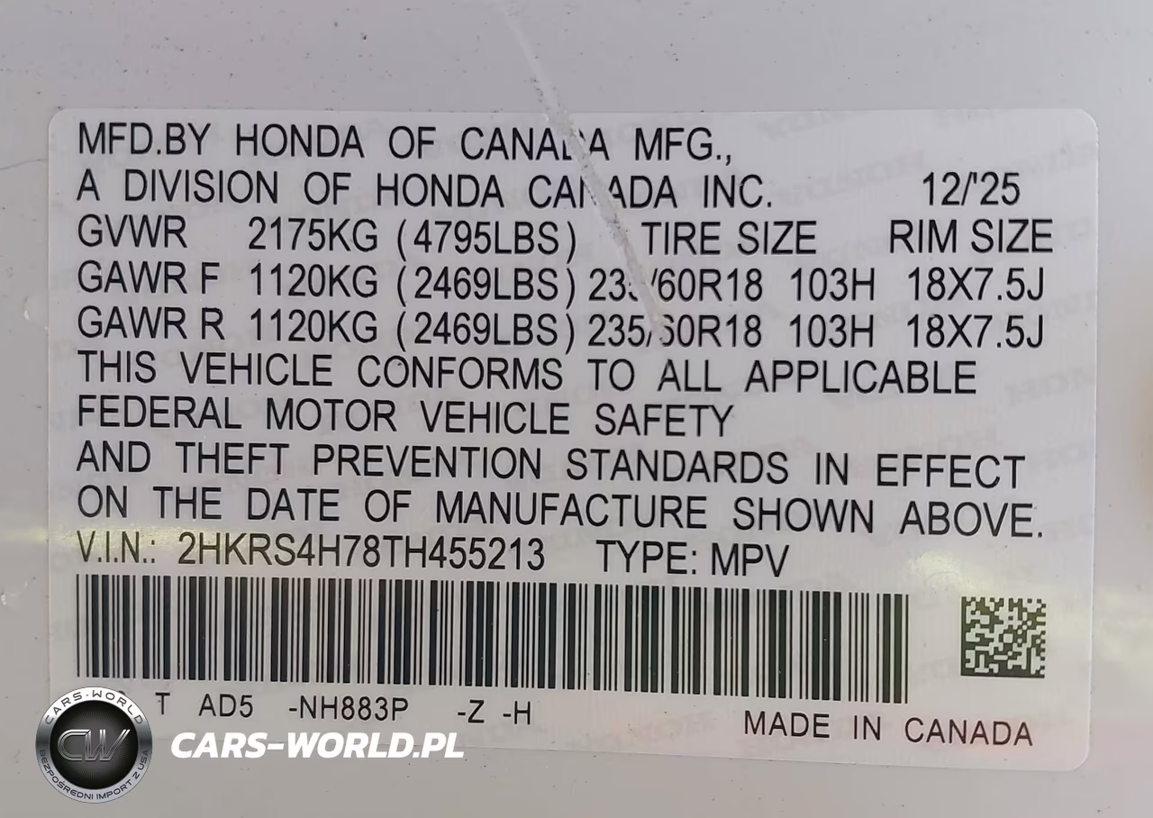2026 Honda Cr-V Ex-L Awd VIN:2HKRS4H78TH455213 - 9