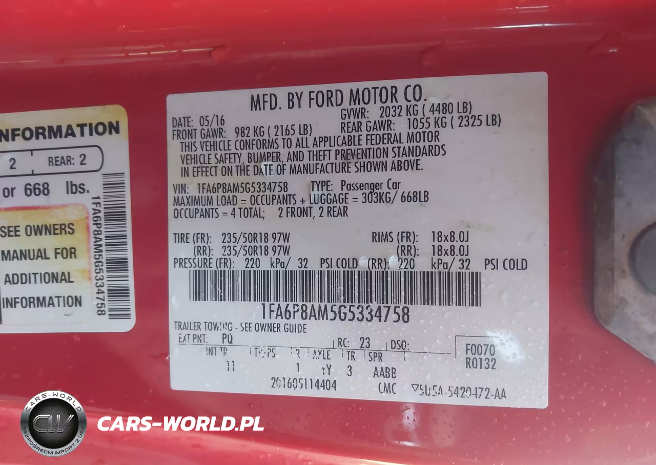 2016 Ford Mustang V6 VIN:1FA6P8AM5G5334758 - 9