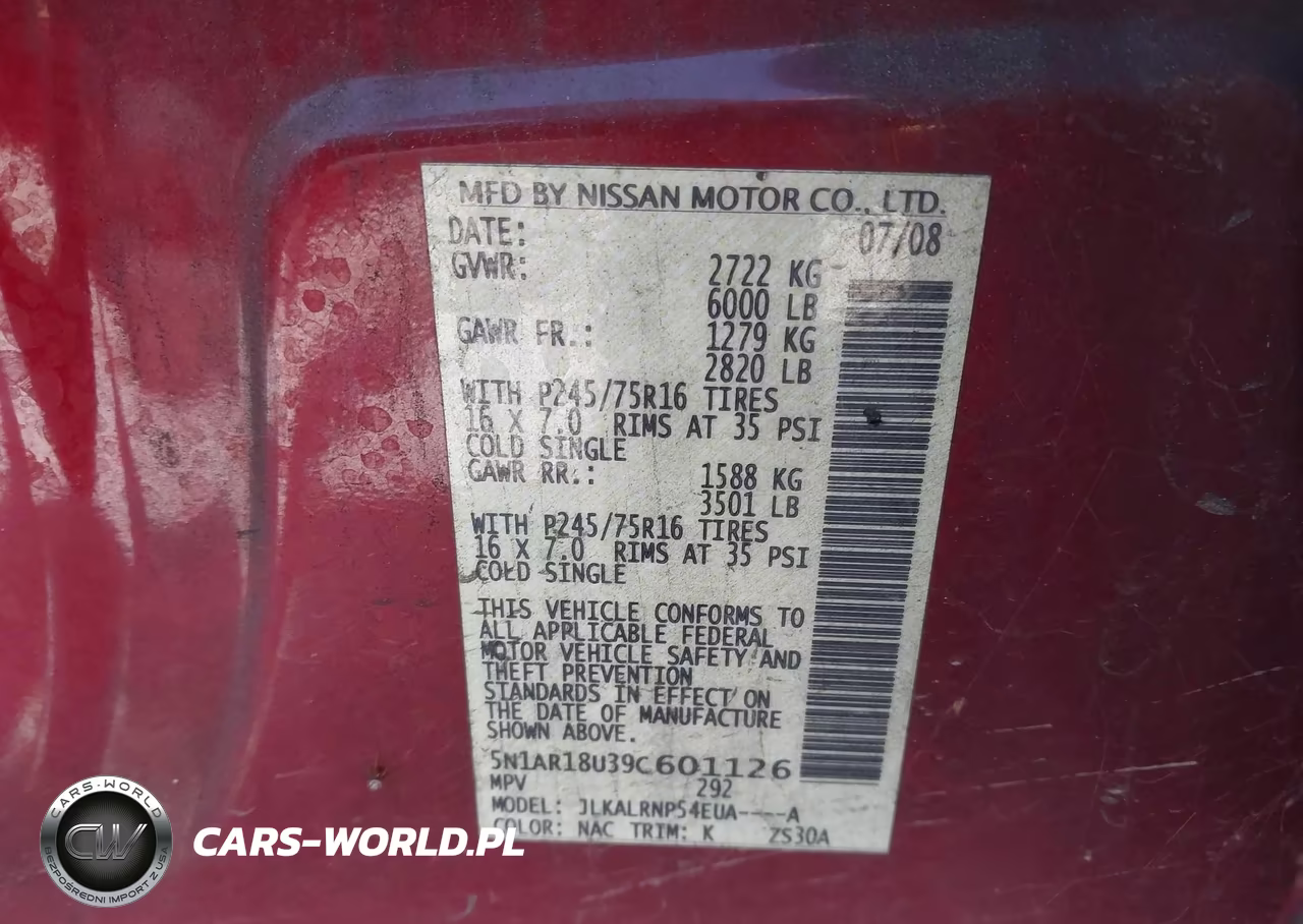 2009 Nissan Pathfinder S VIN:5N1AR18U39C601126 - 9