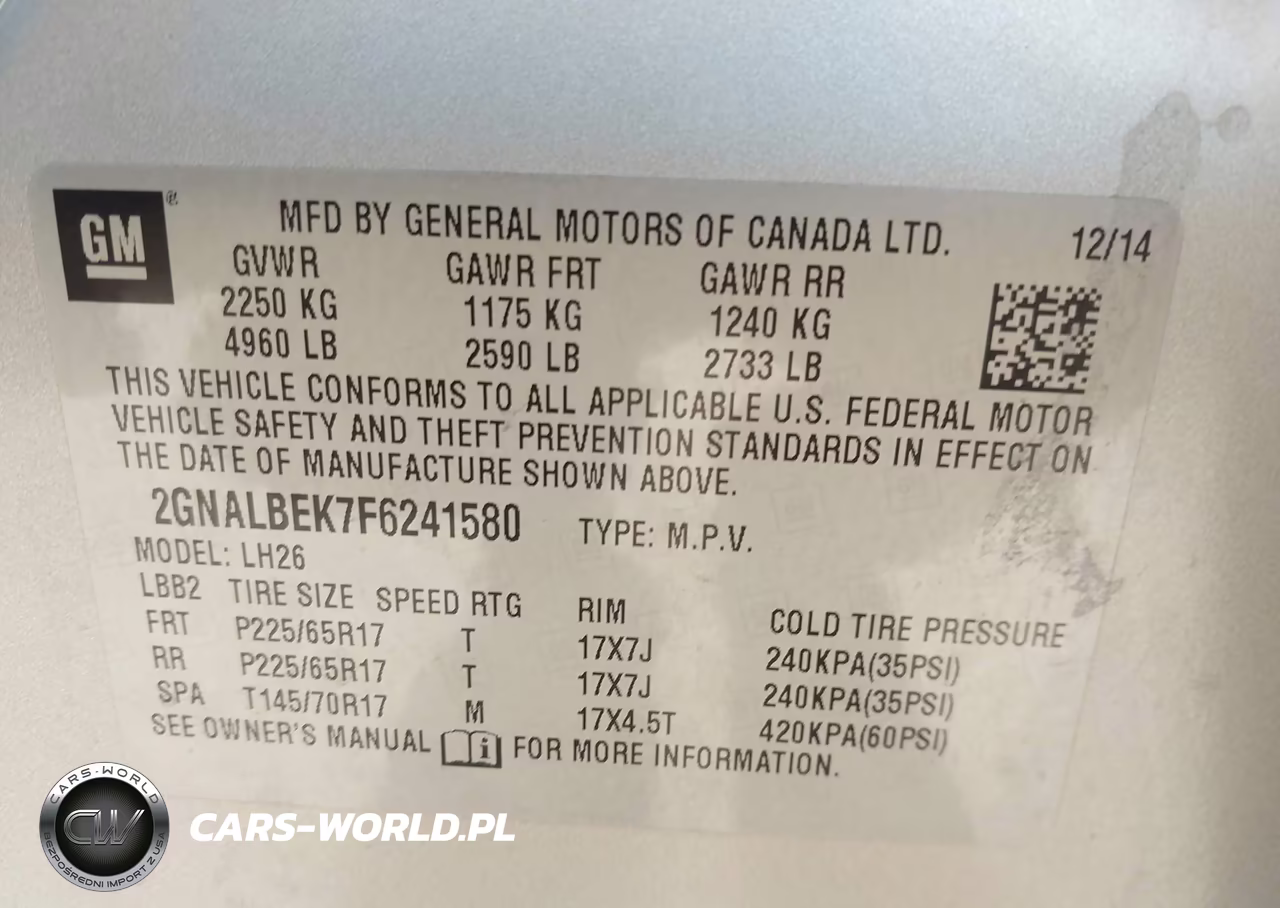 2015 Chevrolet Equinox Lt VIN:2GNALBEK7F6241580 - 9