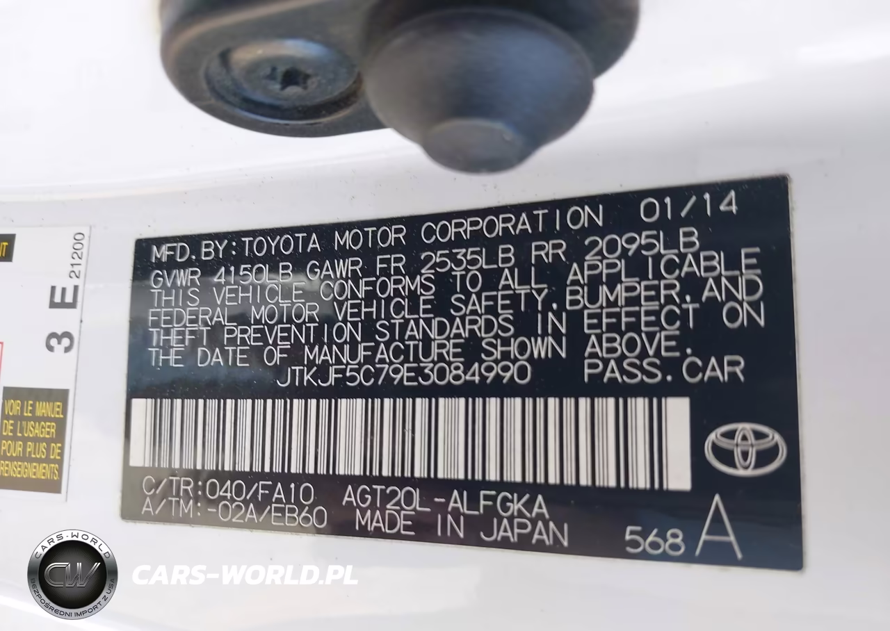 2014 Scion Tc VIN:JTKJF5C79E3084990 - 9