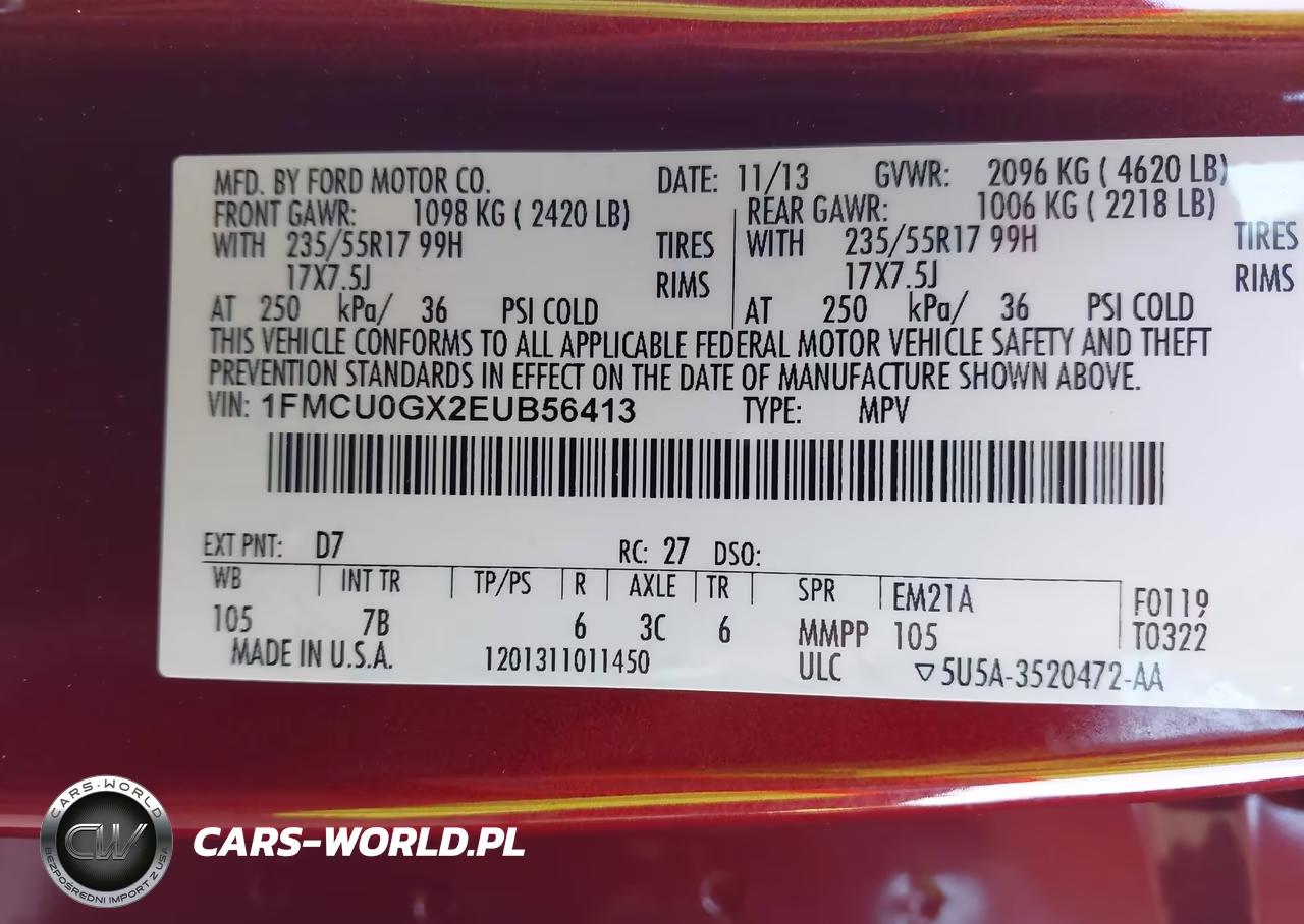 2014 Ford Escape Se VIN:1FMCU0GX2EUB56413 - 9
