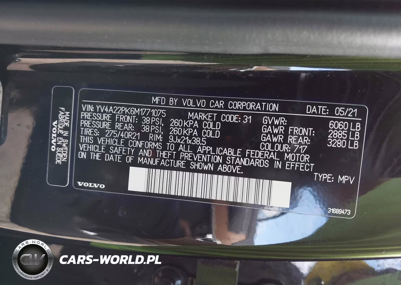 2021 Volvo Xc90 T6 Momentum 7 Passenger VIN:YV4A22PK6M1771075 - 9