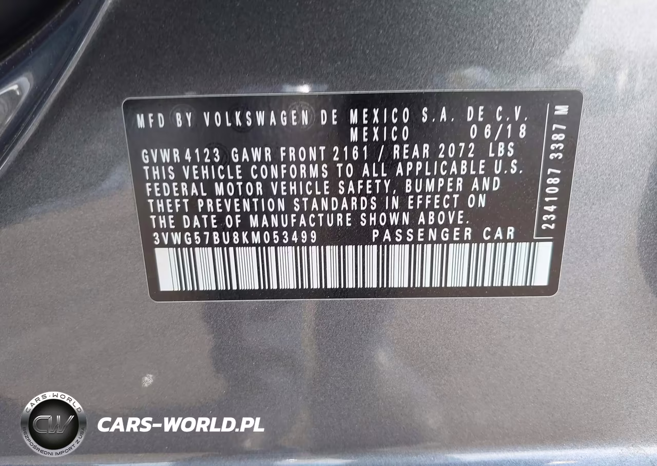 2019 Volkswagen Jetta 1.4T Sel Premium VIN:3VWG57BU8KM053499 - 9