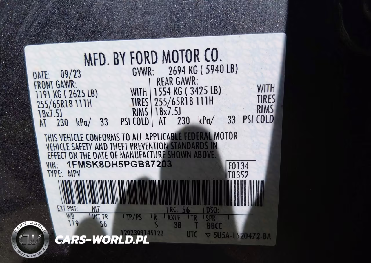 2023 Ford Explorer Xlt VIN:1FMSK8DH5PGB87203 - 9
