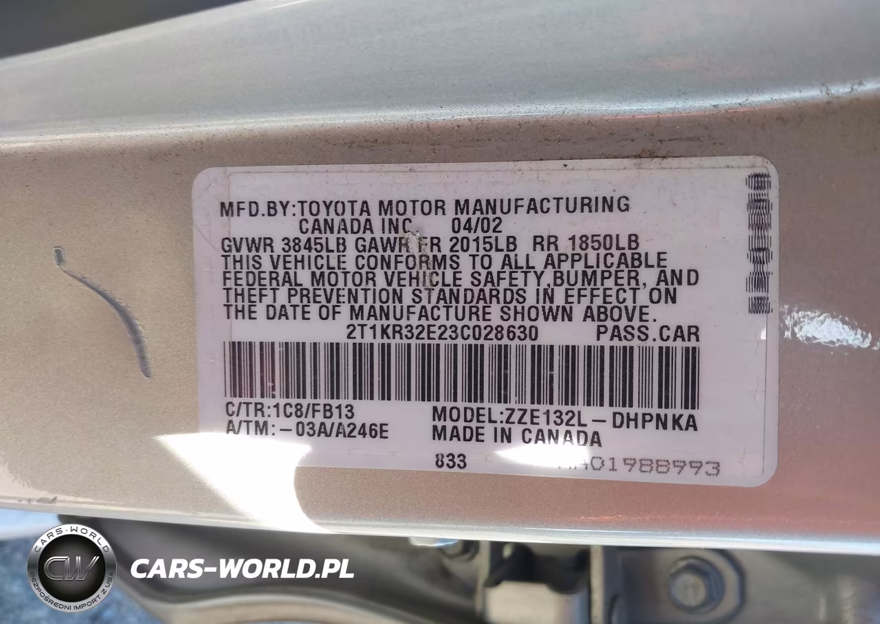 2003 Toyota Matrix Xr VIN:2T1KR32E23C028630 - 9