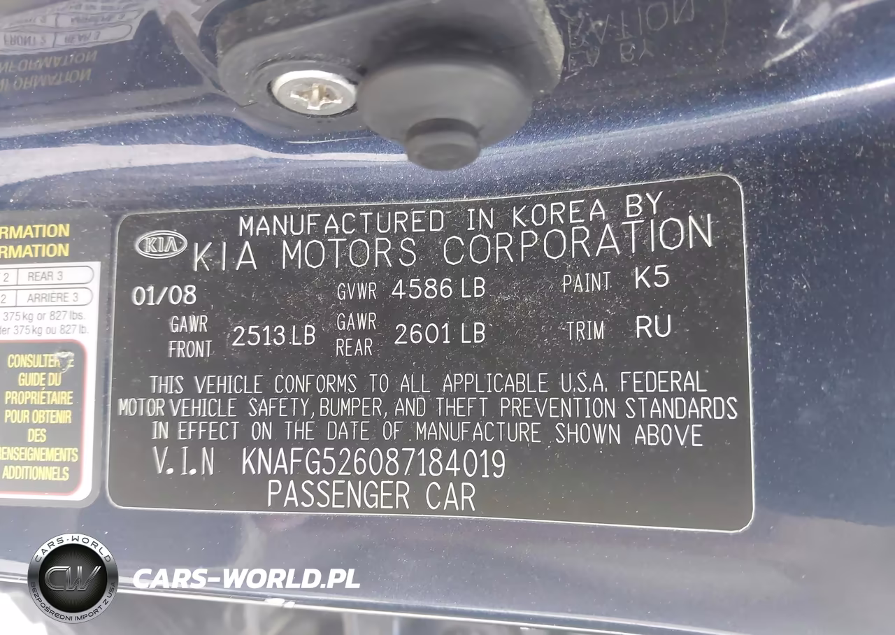 2008 Kia Rondo Lx V6 VIN:KNAFG526087184019 - 9