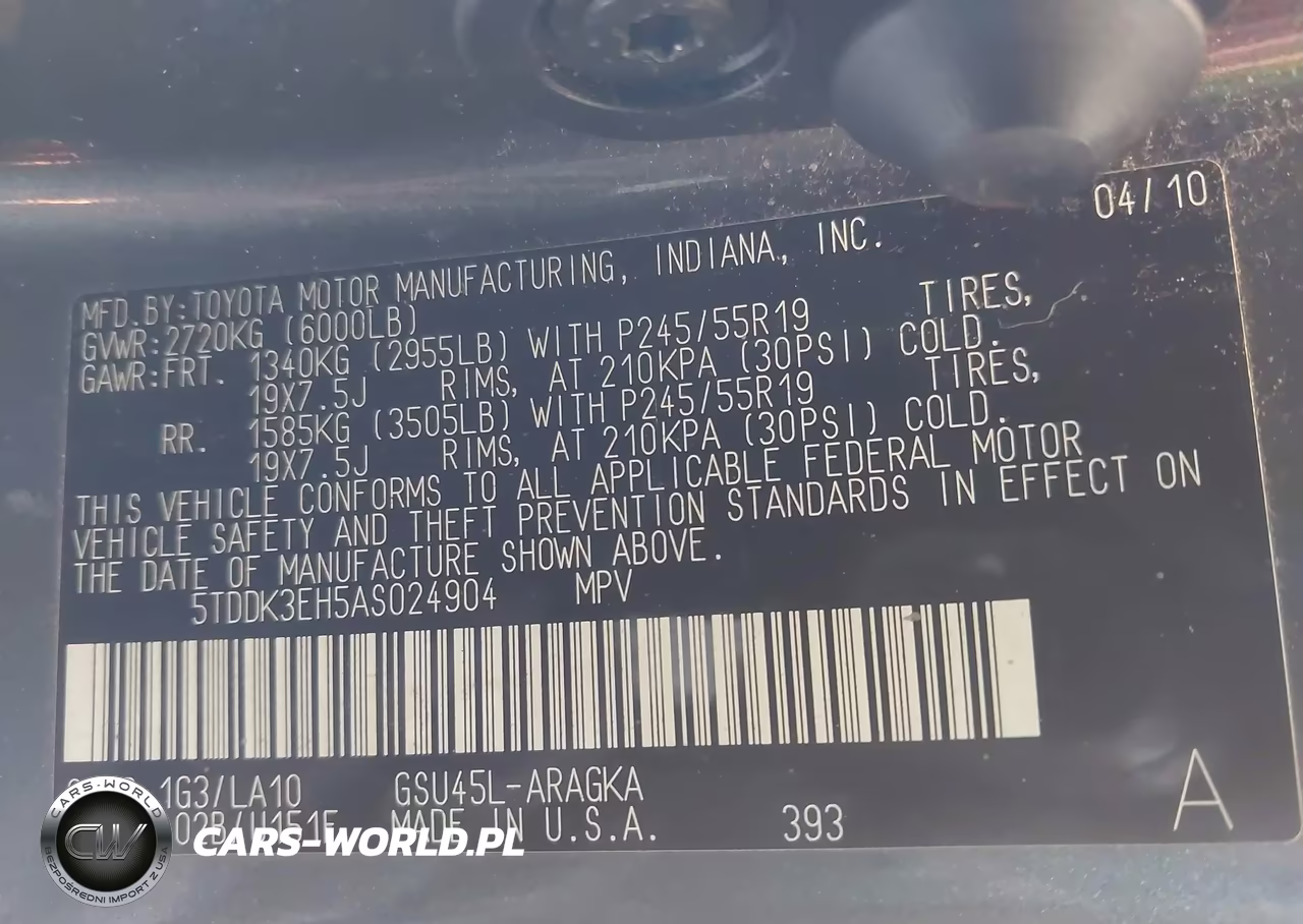 2010 Toyota Highlander Limited V6 VIN:5TDDK3EH5AS024904 - 9