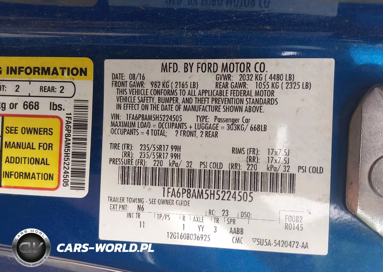 2017 Ford Mustang V6 VIN:1FA6P8AM5H5224505 - 9