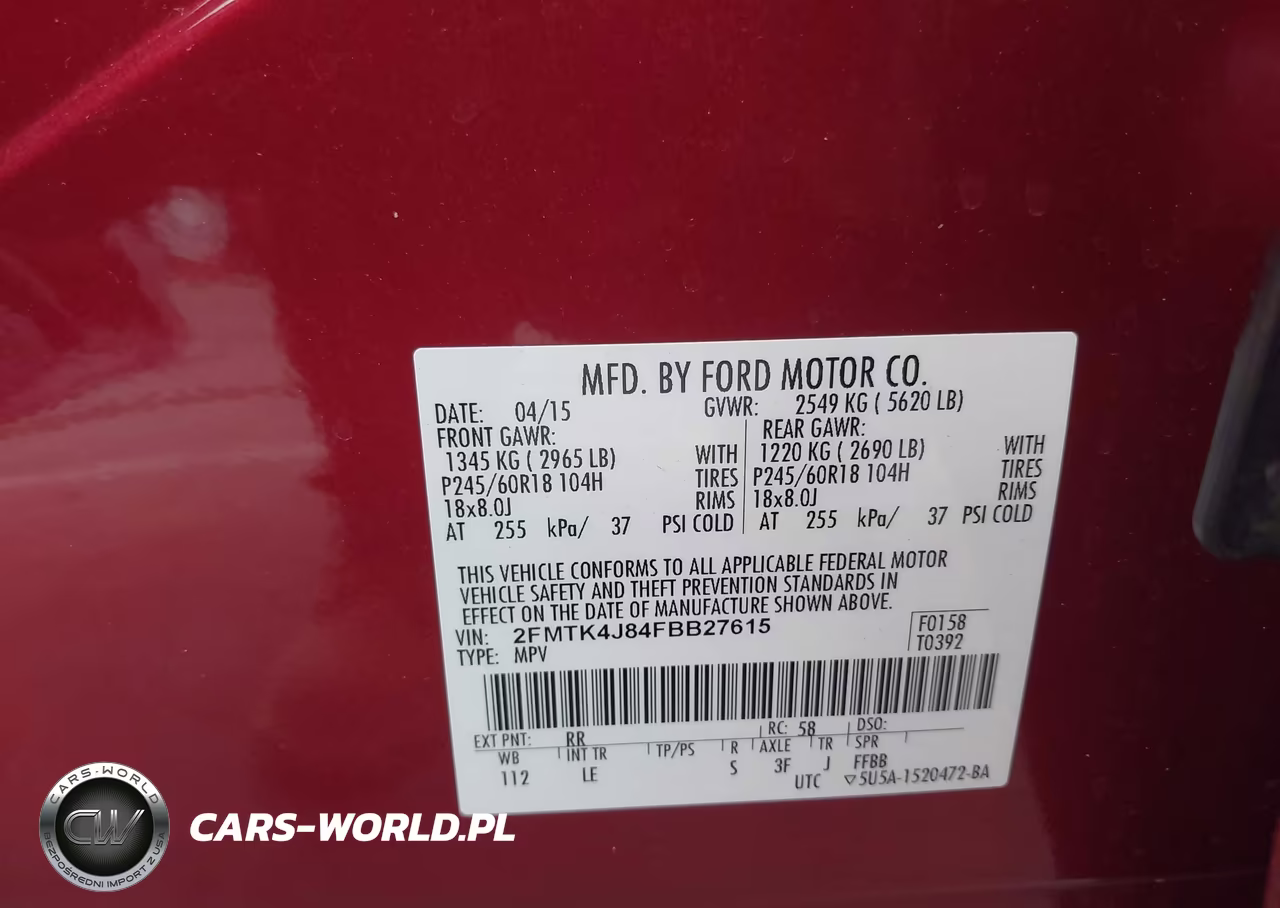 2015 Ford Edge Sel VIN:2FMTK4J84FBB27615 - 9