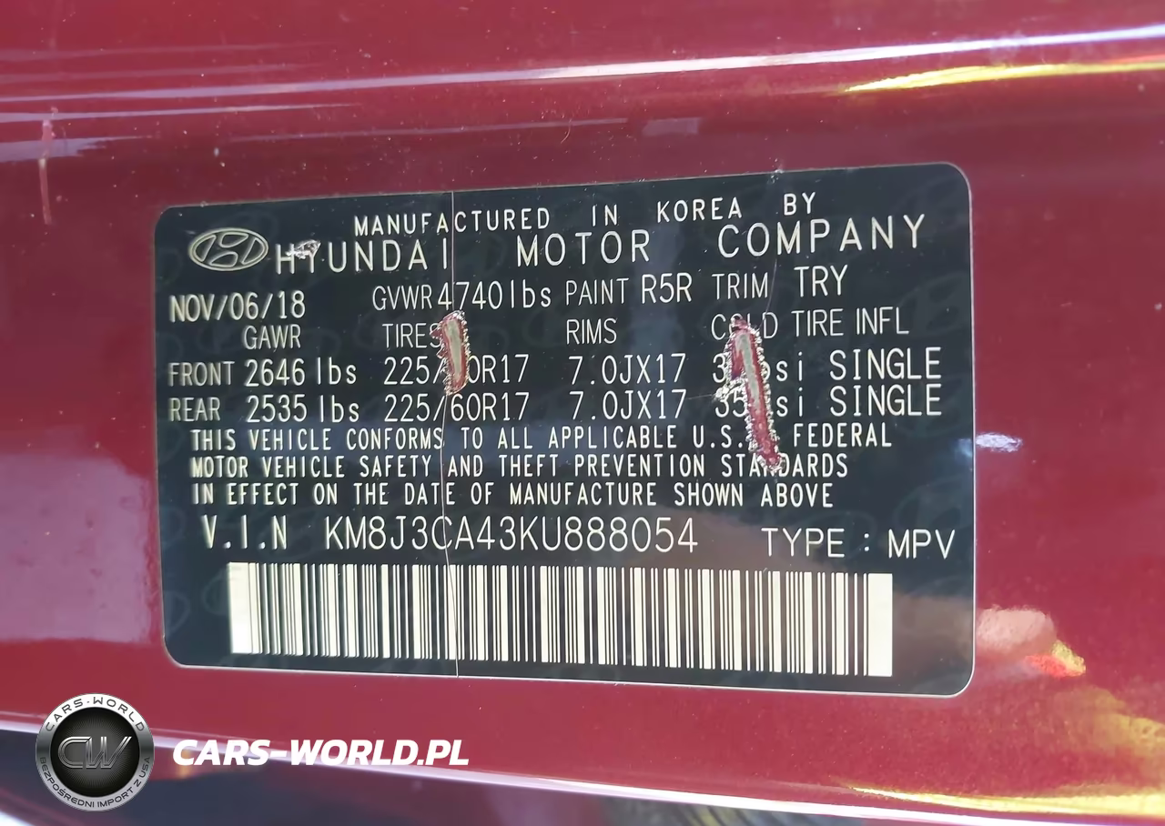 2019 Hyundai Tucson Value VIN:KM8J3CA43KU888054 - 9