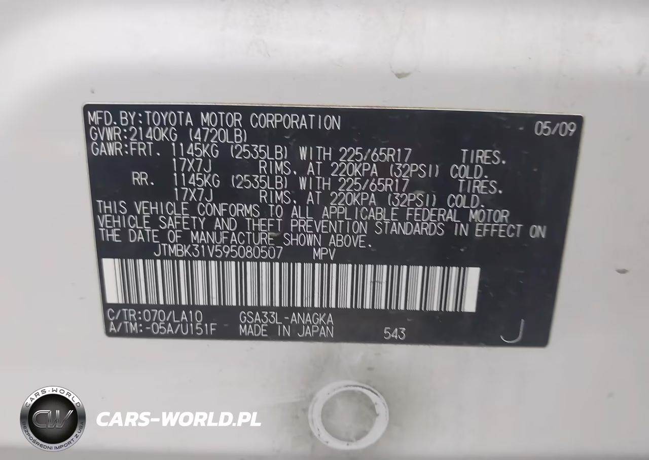 2009 Toyota Rav4 Limited V6 VIN:JTMBK31V595080507 - 9