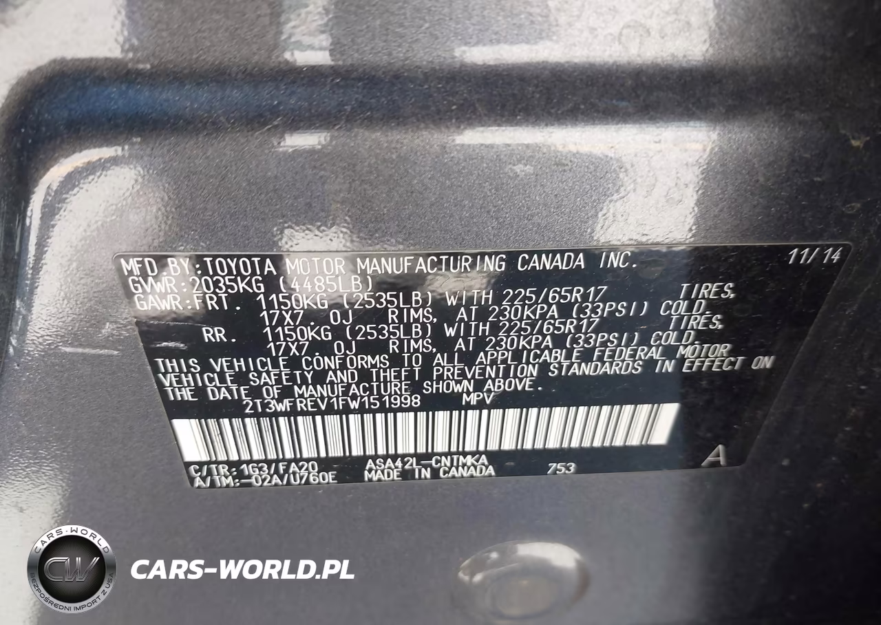 2015 Toyota Rav4 Xle VIN:2T3WFREV1FW151998 - 9