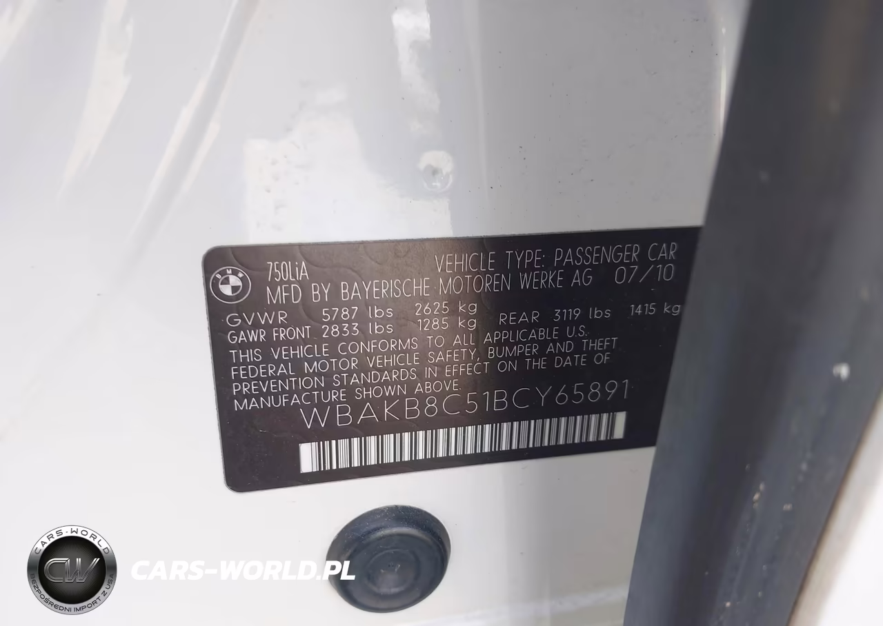 2011 BMW 750Li VIN:WBAKB8C51BCY65891 - 9