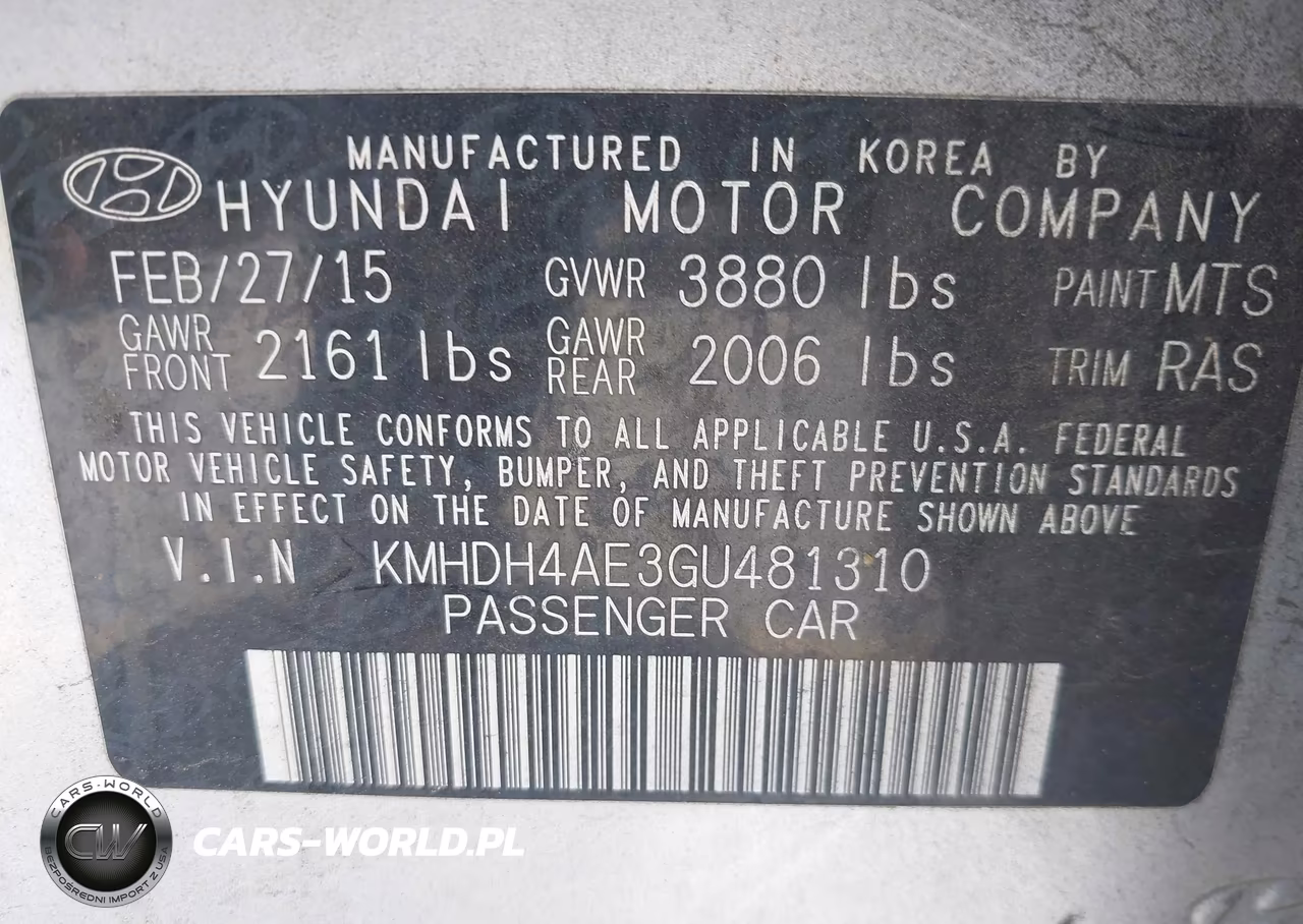 2016 Hyundai Elantra Se VIN:KMHDH4AE3GU481310 - 9