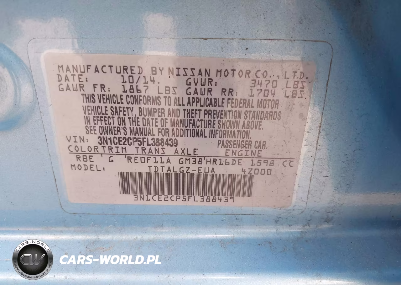 2015 Nissan Versa Note Sr VIN:3N1CE2CP5FL388439 - 9