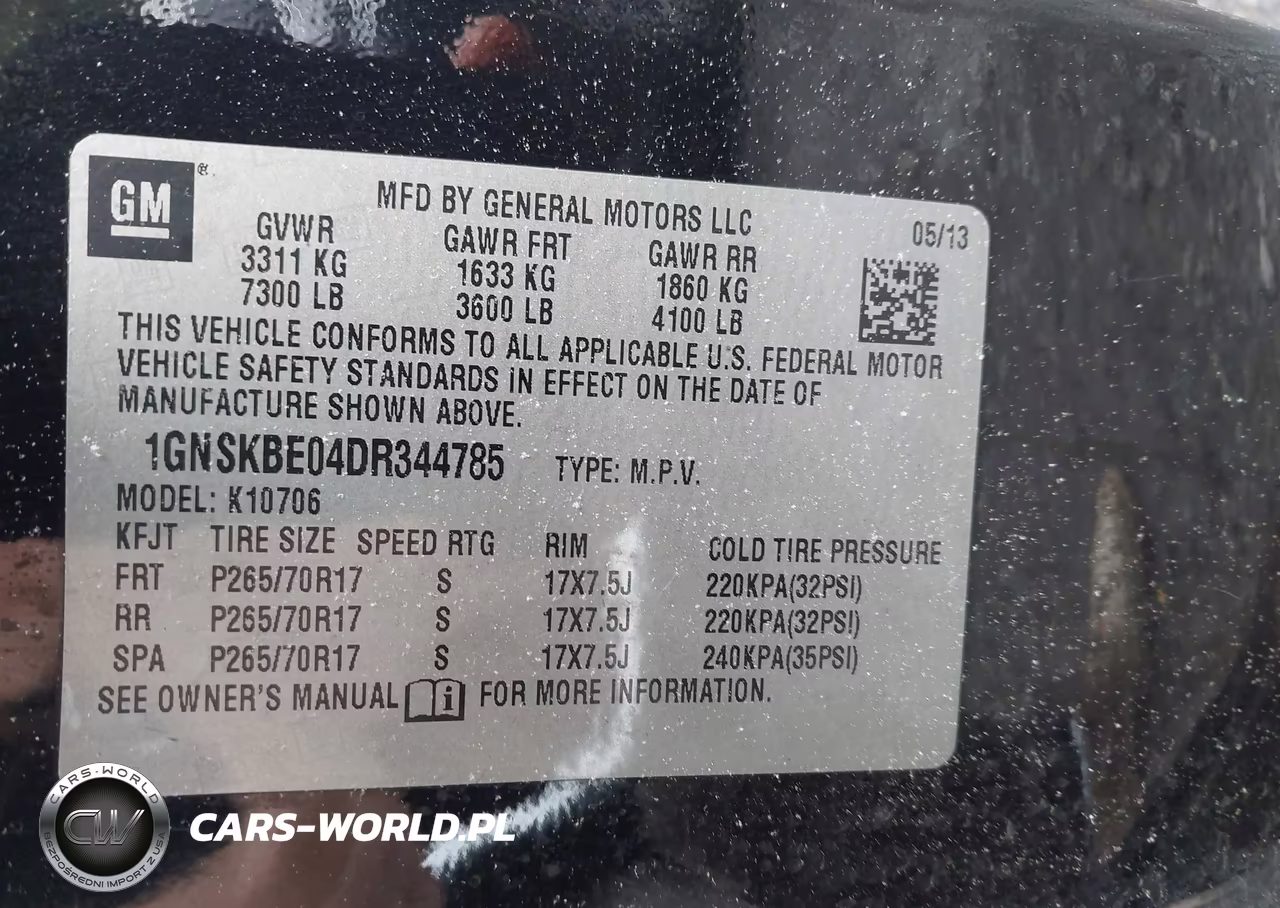 2013 Chevrolet Tahoe Lt VIN:1GNSKBE04DR344785 - 9