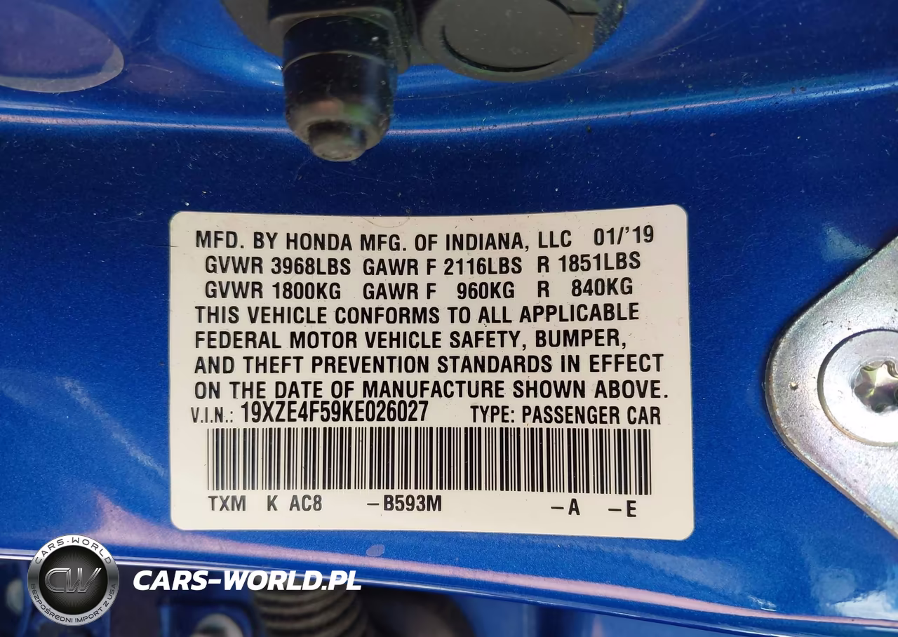 2019 Honda Insight Ex VIN:19XZE4F59KE026027 - 9