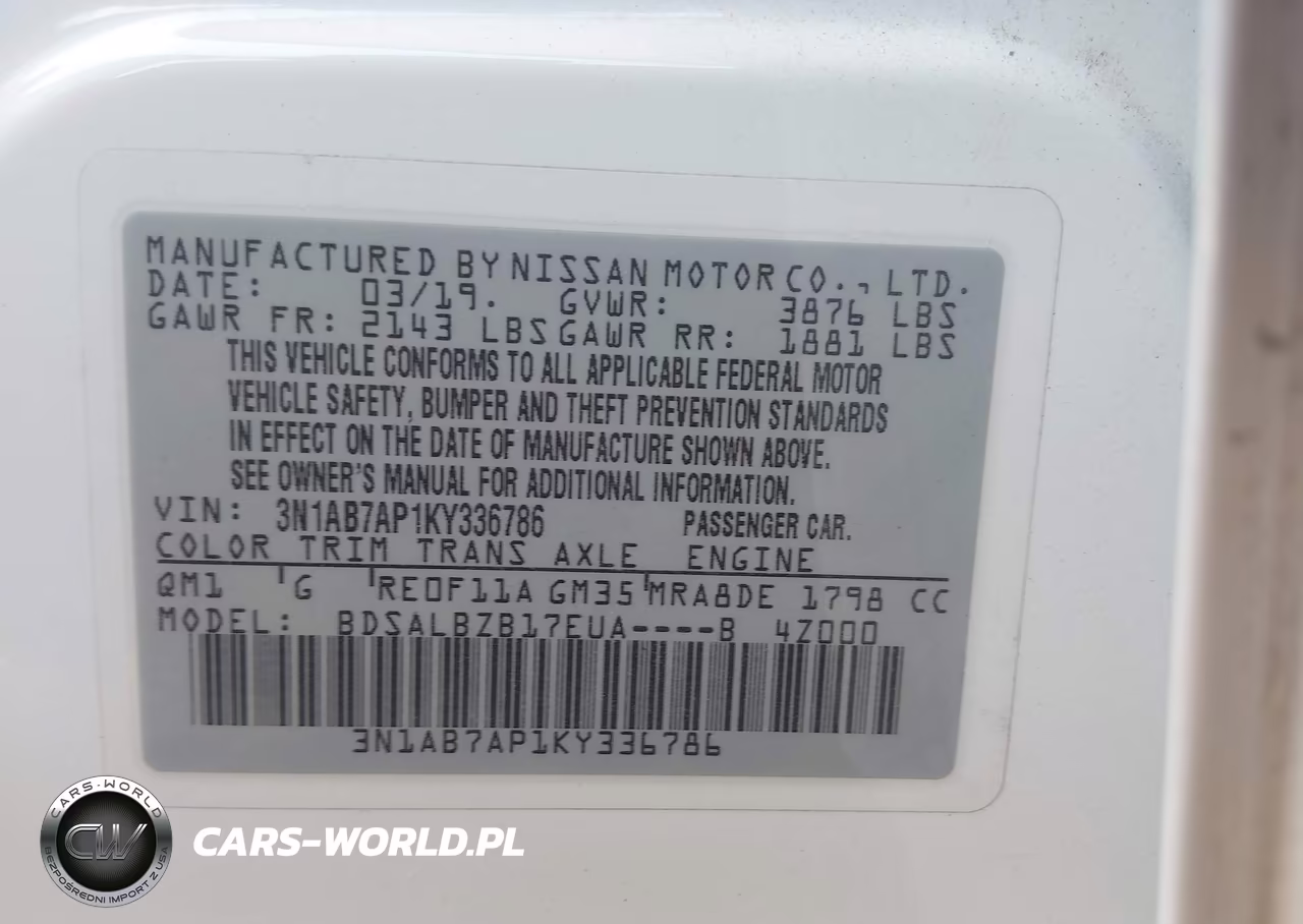 2019 Nissan Sentra S VIN:3N1AB7AP1KY336786 - 9