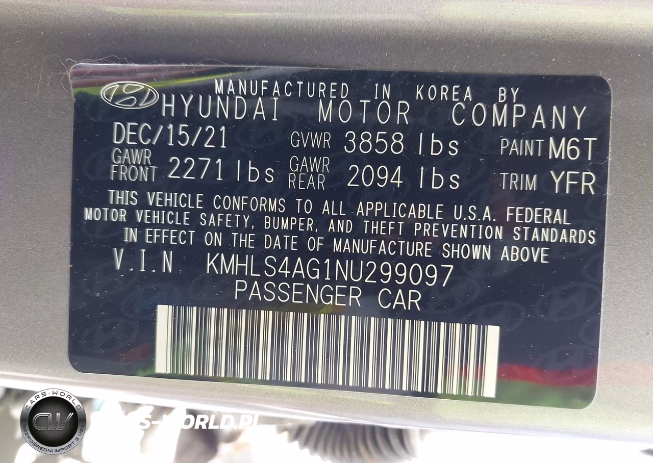 2022 Hyundai Elantra Sel VIN:KMHLS4AG1NU299097 - 9