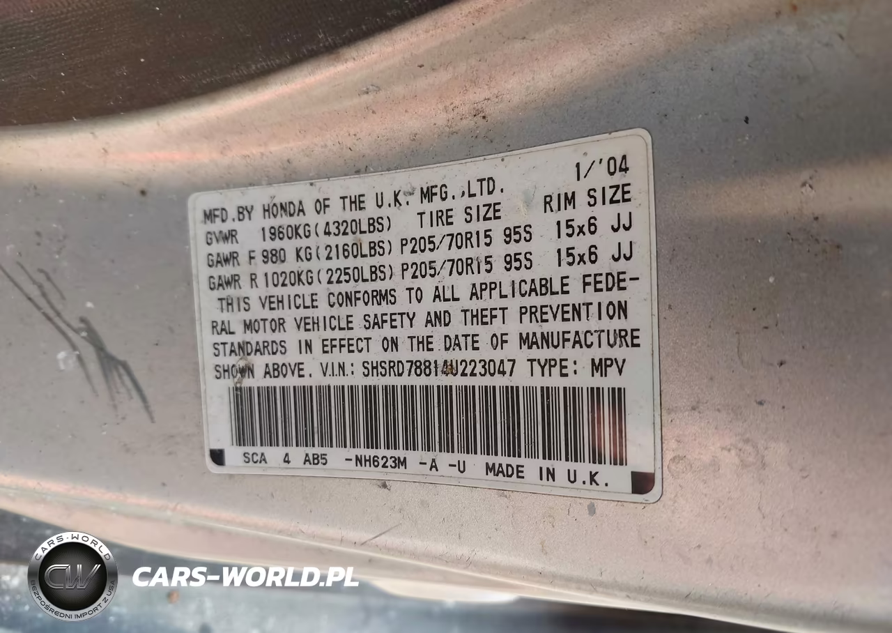 2004 Honda Cr-V Ex VIN:SHSRD78814U223047 - 9