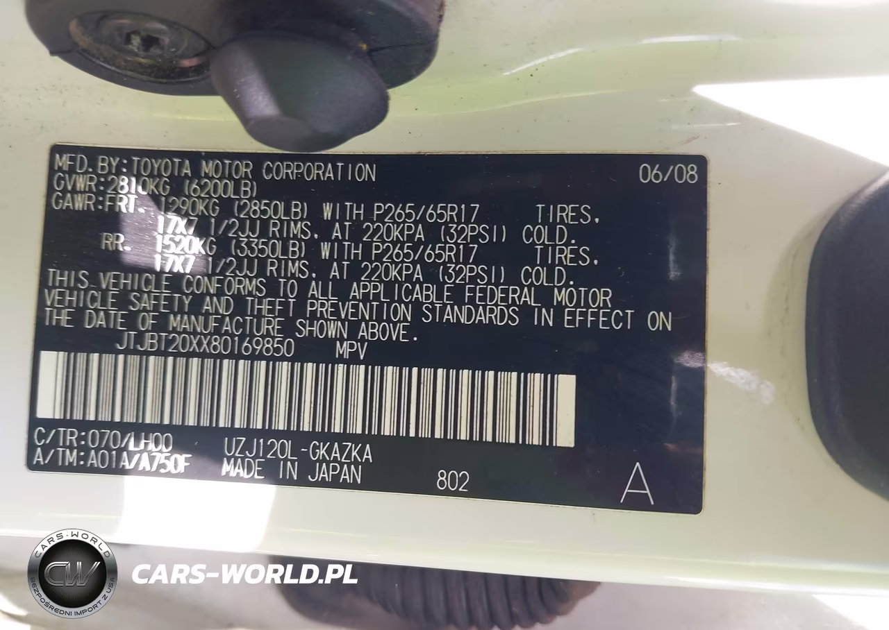 2008 Lexus Gx 470 VIN:JTJBT20XX80169850 - 9