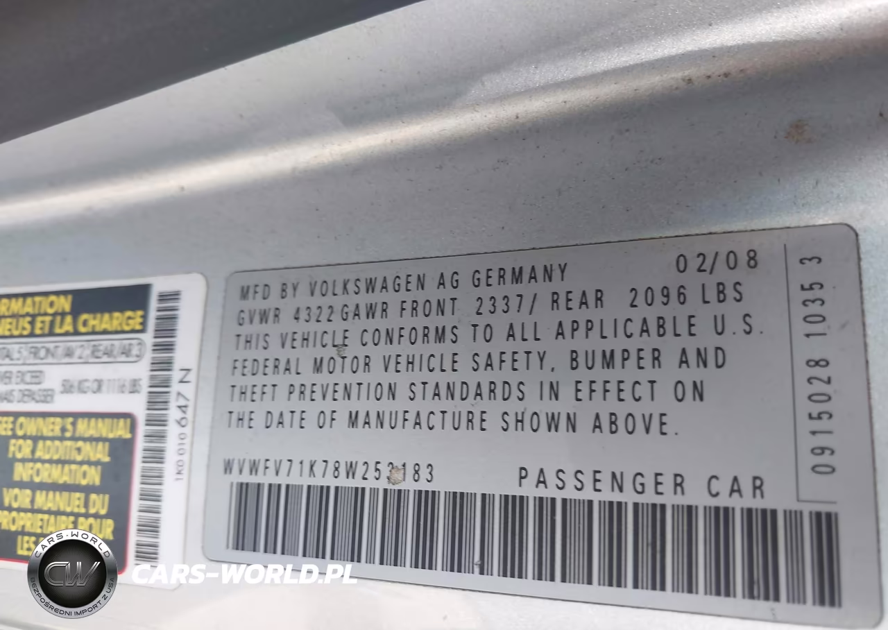2008 Volkswagen Gti 2-Door VIN:WVWFV71K78W253183 - 9
