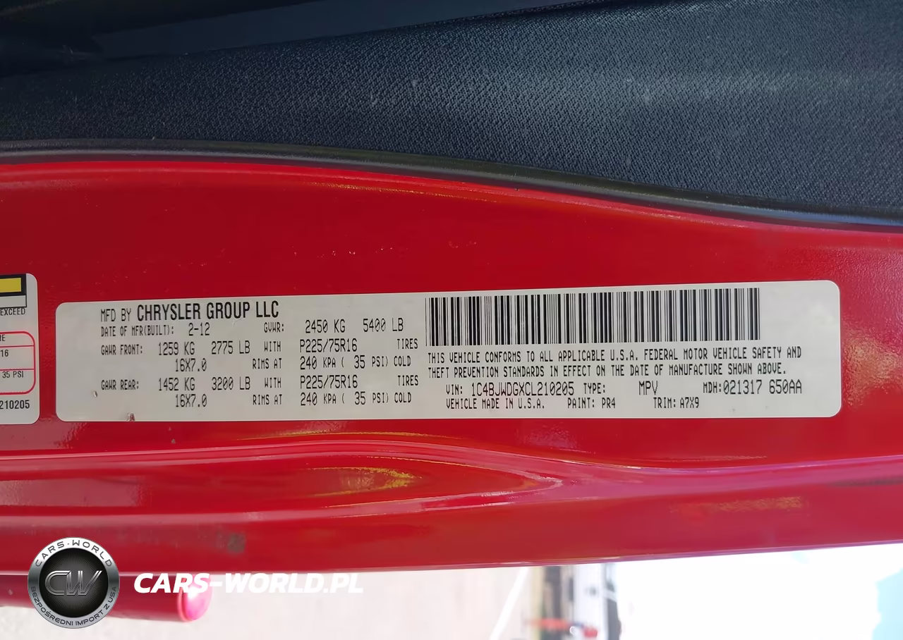 2012 Jeep Wrangler Unlimited Sport VIN:1C4BJWDGXCL210205 - 9