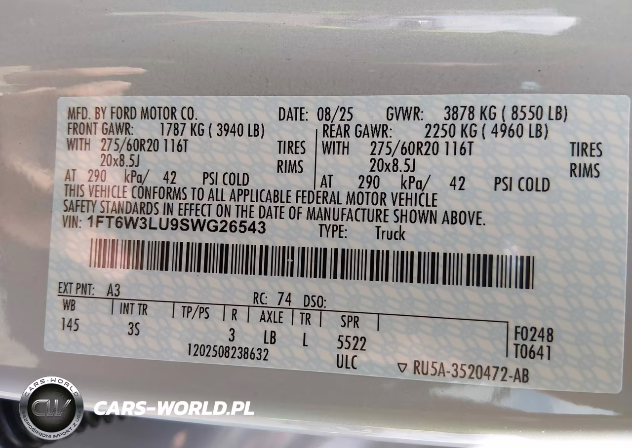 2025 Ford F-150 Lightning Flash VIN:1FT6W3LU9SWG26543 - 9