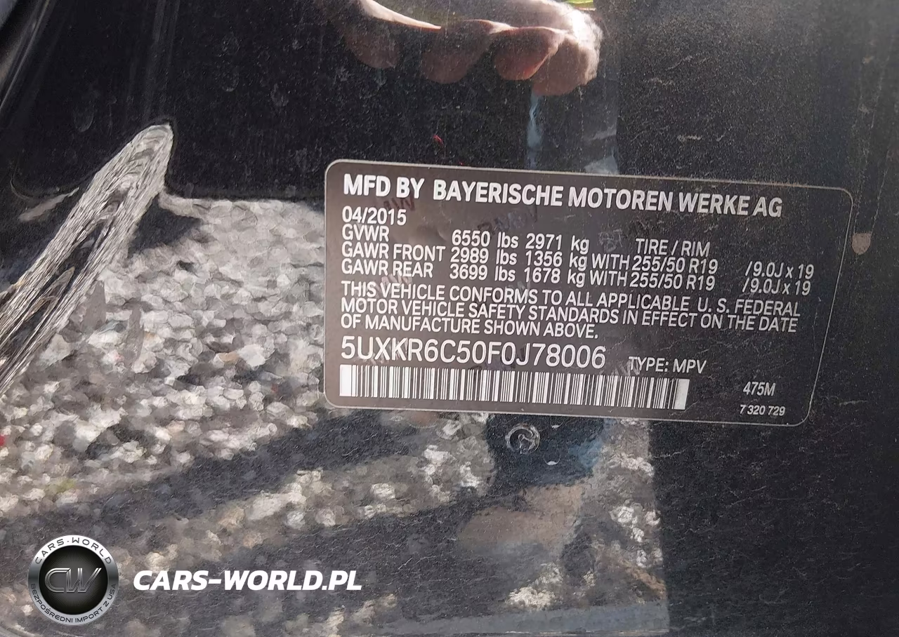 2015 BMW X5 xDrive50I VIN:5UXKR6C50F0J78006 - 9
