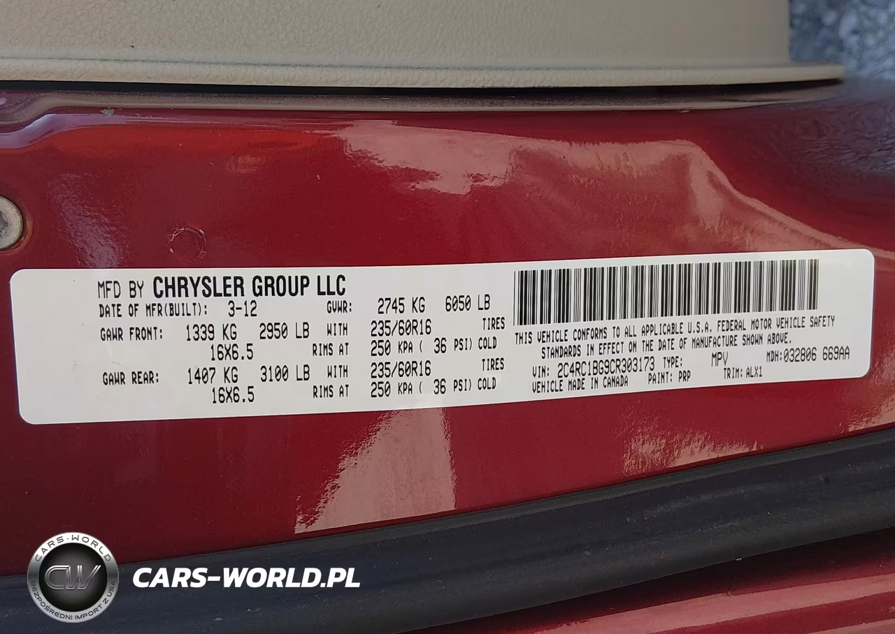 2012 Chrysler Town & Country Touring VIN:2C4RC1BG9CR303173 - 9