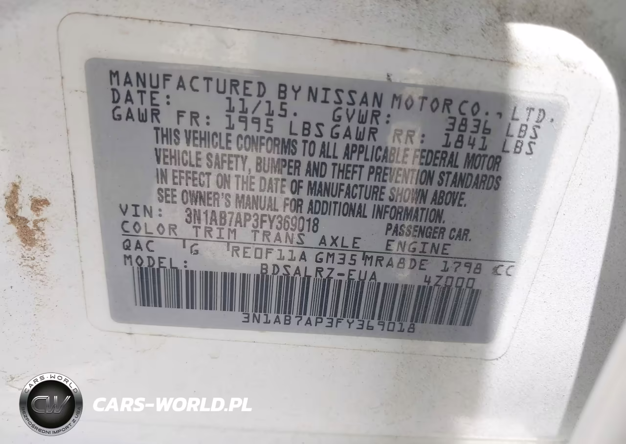 2015 Nissan Sentra Sr VIN:3N1AB7AP3FY369018 - 9
