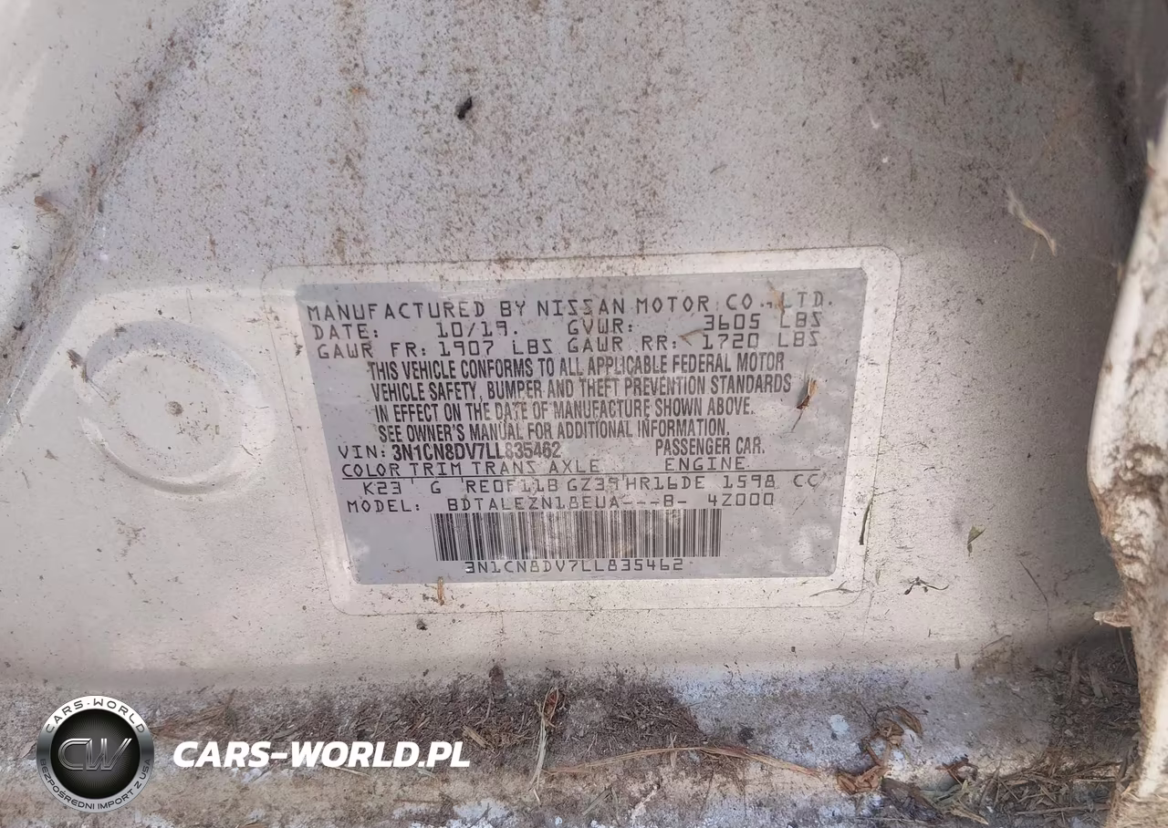 2020 Nissan Versa S Xtronic Cvt VIN:3N1CN8DV7LL835462 - 9