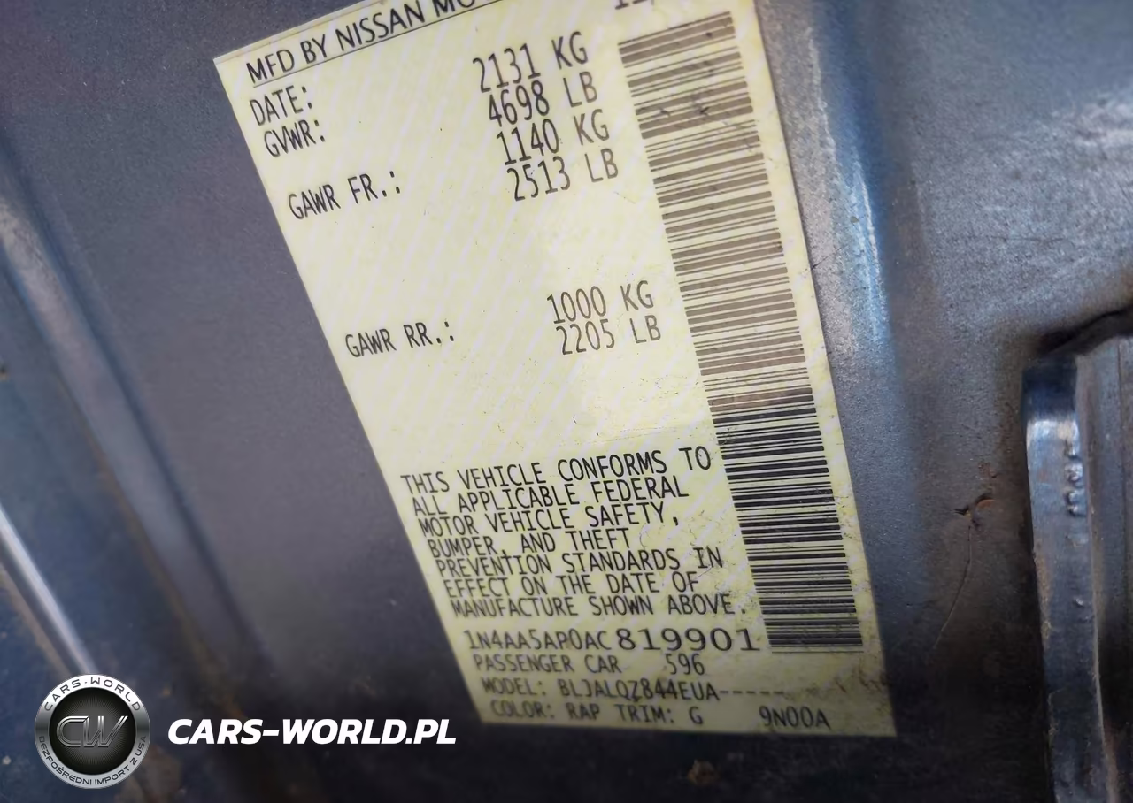 2010 Nissan Maxima 3.5 S VIN:1N4AA5AP0AC819901 - 9