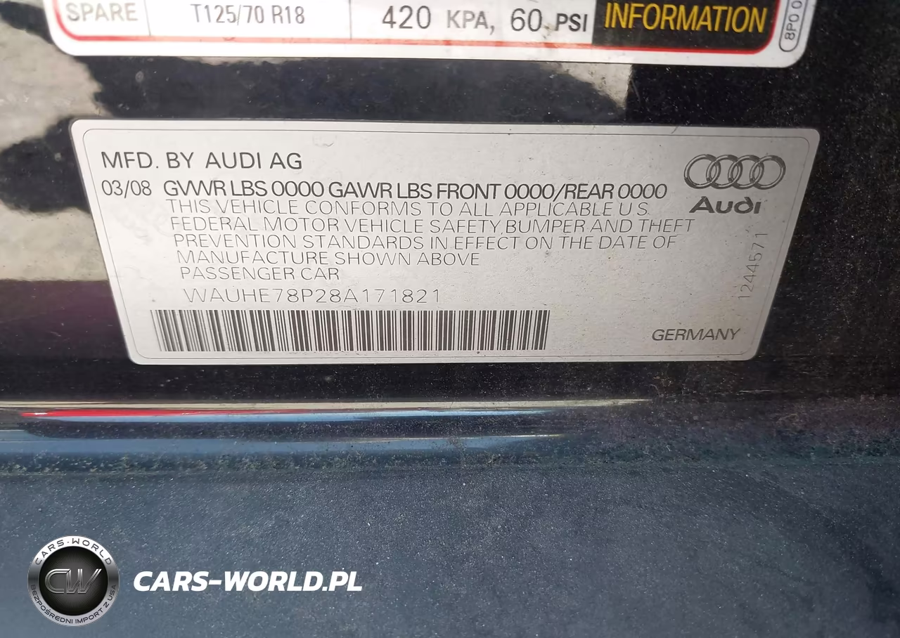 2008 Audi A3 2.0T VIN:WAUHE78P28A171821 - 9