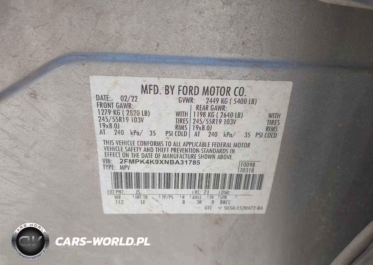2022 Ford Edge Titanium VIN:2FMPK4K9XNBA31785 - 9