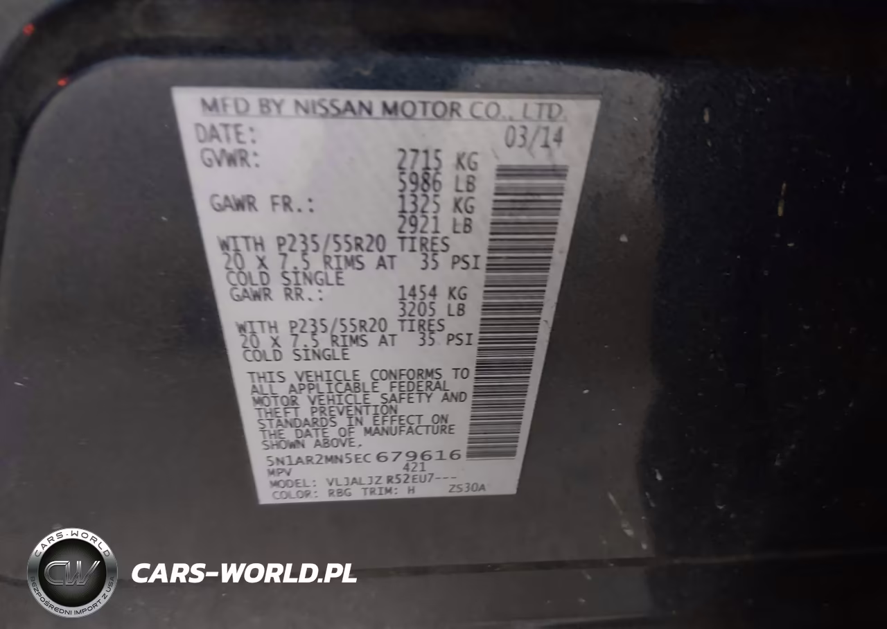 2014 Nissan Pathfinder Platinum VIN:5N1AR2MN5EC679616 - 9