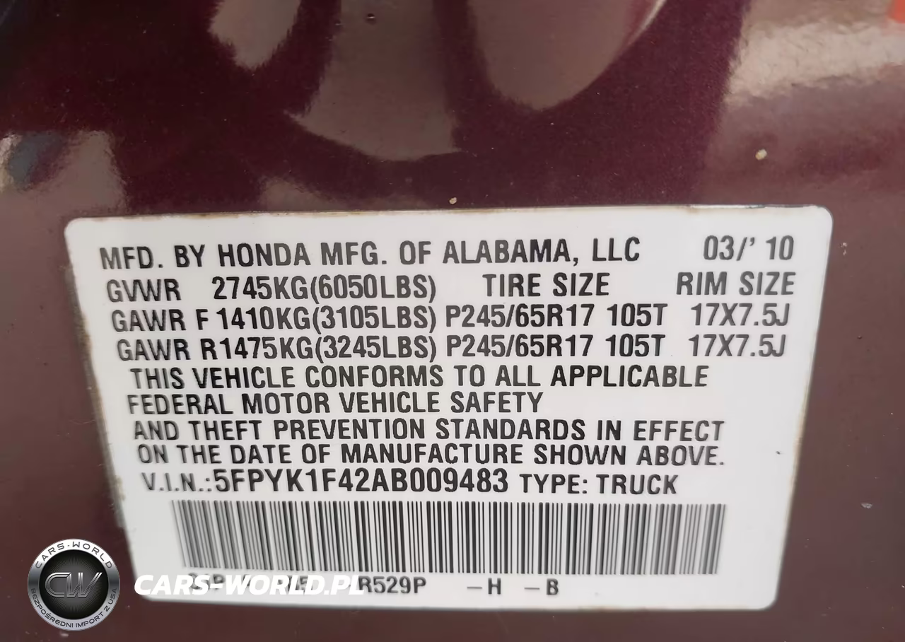 2010 Honda Ridgeline Rts VIN:5FPYK1F42AB009483 - 9