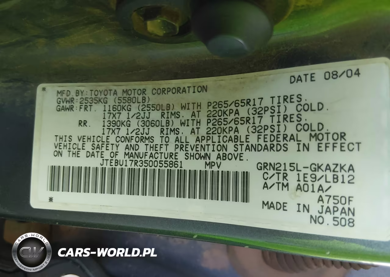 2005 Toyota 4Runner Limited V6 VIN:JTEBU17R350055861 - 9