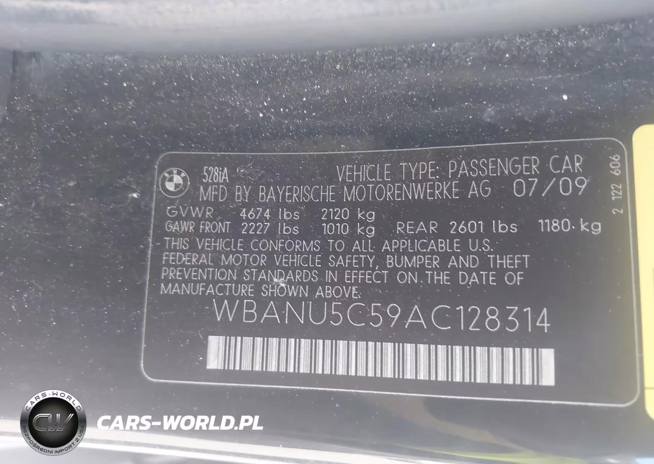 2010 BMW 528I VIN:WBANU5C59AC128314 - 9