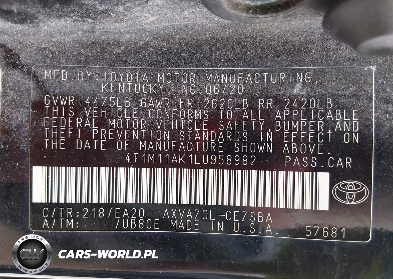 2020 Toyota Camry Se VIN:4T1M11AK1LU958982 - 9