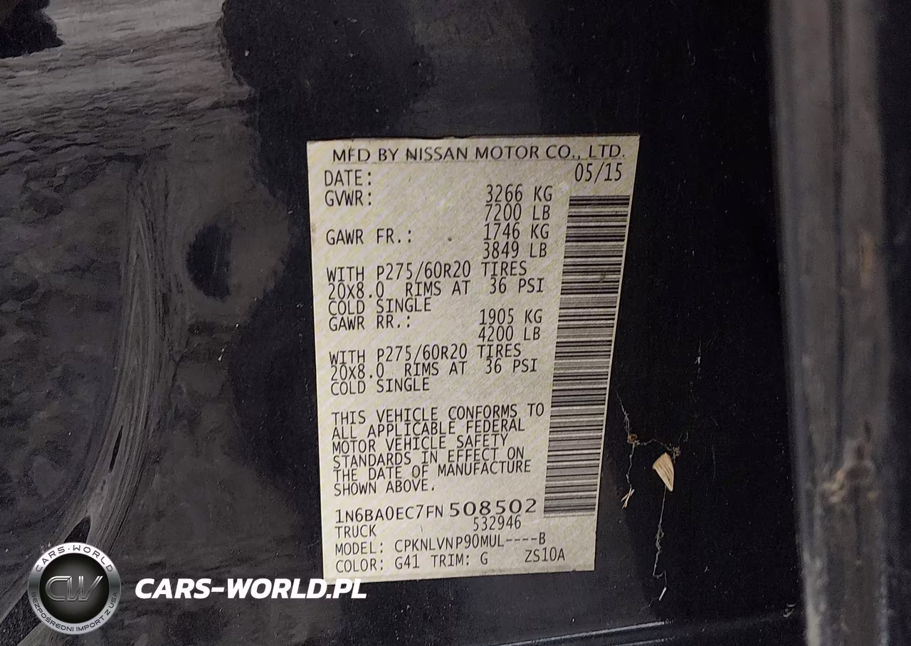 2015 Nissan Titan Sl VIN:1N6BA0EC7FN508502 - 9