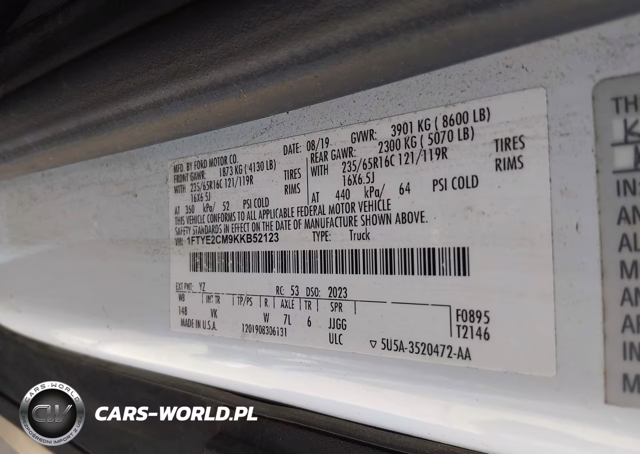 2019 Ford Transit-150 VIN:1FTYE2CM9KKB52123 - 9