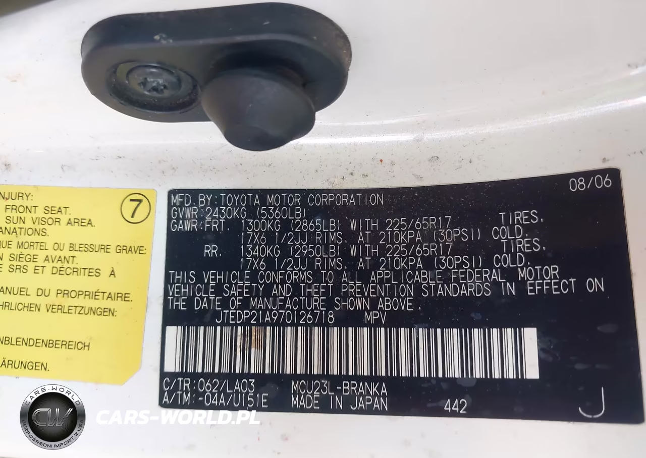 2007 Toyota Highlander Sport W-3Rd Row VIN:JTEDP21A970126718 - 9